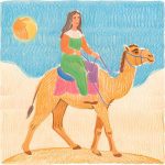 Whimsical Desert Ride: Mona Lisa’s Crayon Adventure Whimsical Desert Ride: Mona Lisa's Crayon Adventure